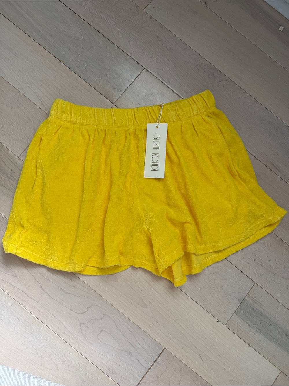 Suzi Kondi Bright Yellow Terry Cloth Athletic Shorts